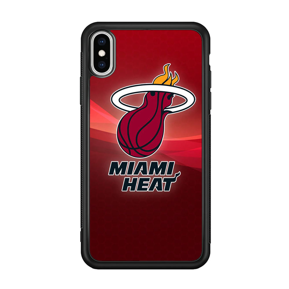 NBA Miami Heat Basketball 001 iPhone Xs Case-Phone Case-Rubber Black (2D Case)-Altracase