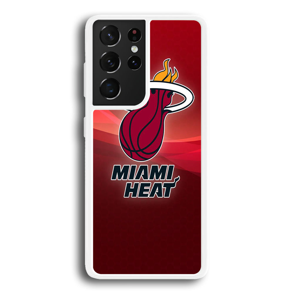 NBA Miami Heat Basketball 001 Samsung Galaxy S21 Ultra Case-Phone Case-Rubber White (2D Case)-Altracase