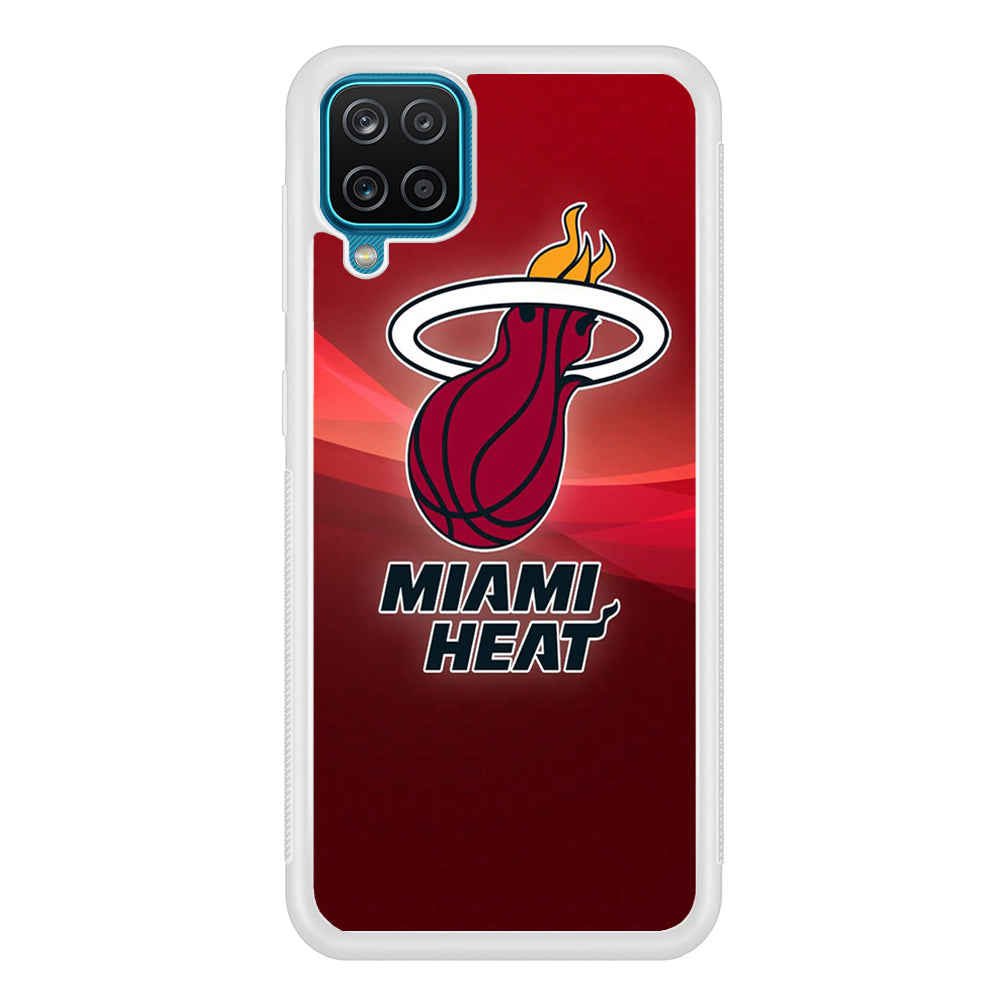 NBA Miami Heat Basketball 001 Samsung Galaxy A12 Case-Phone Case-Rubber White (2D Case)-Altracase