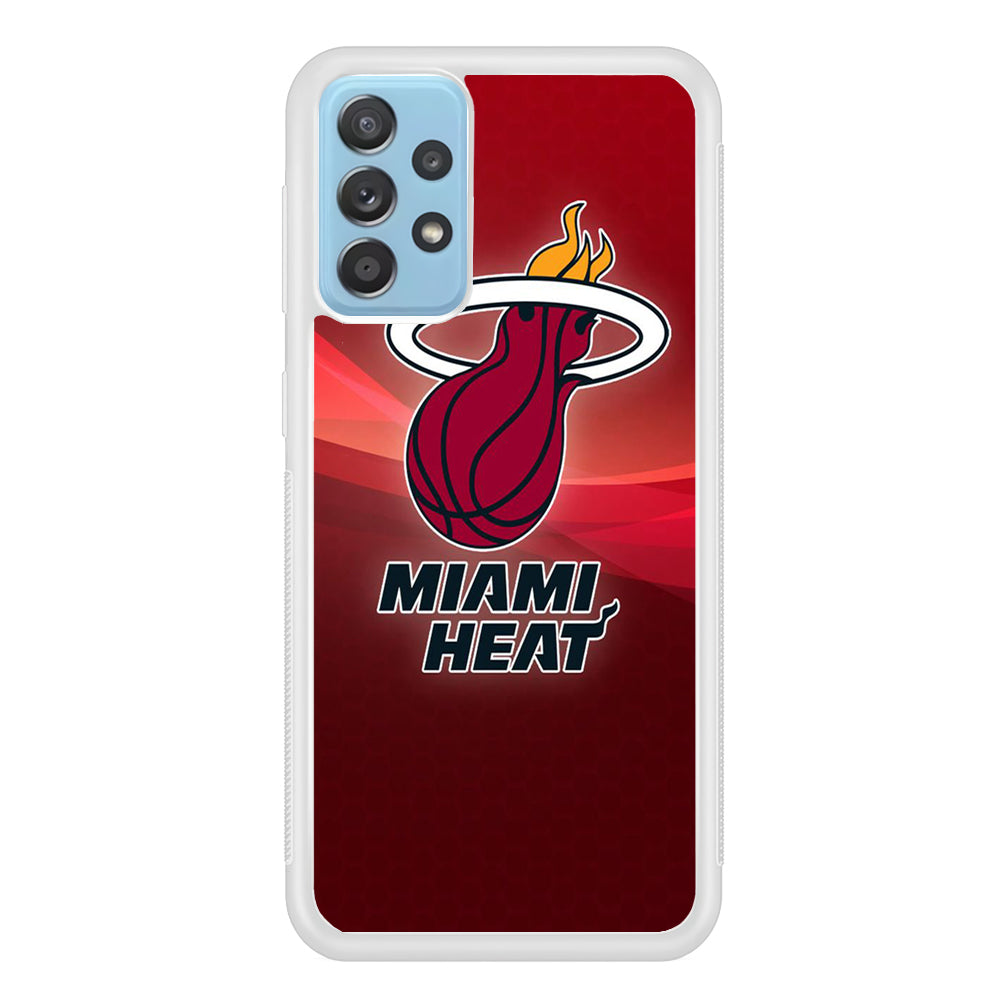 NBA Miami Heat Basketball 001 Samsung Galaxy A72 Case-Phone Case-Rubber White (2D Case)-Altracase