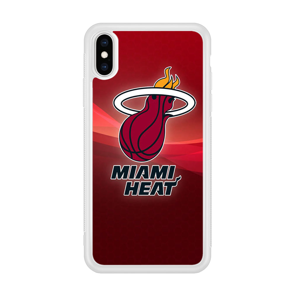 NBA Miami Heat Basketball 001 iPhone Xs Case-Phone Case-Rubber White (2D Case)-Altracase