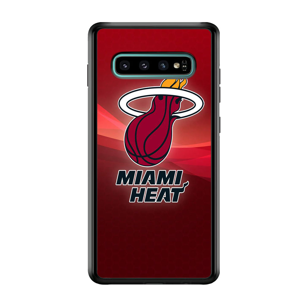 NBA Miami Heat Basketball 001 Samsung Galaxy S10 Plus Case-Phone Case-Rubber Black (2D Case)-Altracase