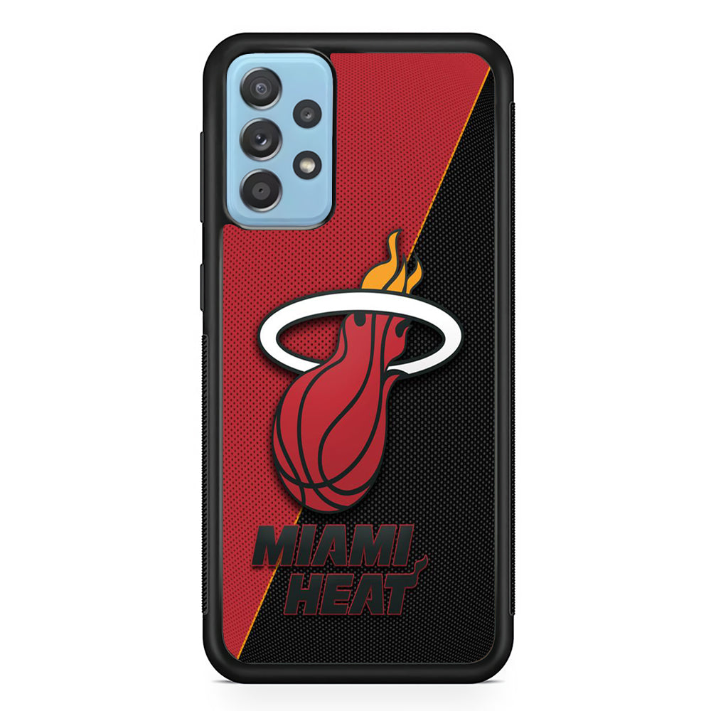NBA Miami Heat Basketball 002 Samsung Galaxy A72 Case-Phone Case-Rubber Black (2D Case)-Altracase