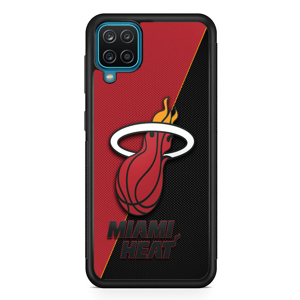 NBA Miami Heat Basketball 002 Samsung Galaxy A12 Case-Phone Case-Rubber Black (2D Case)-Altracase