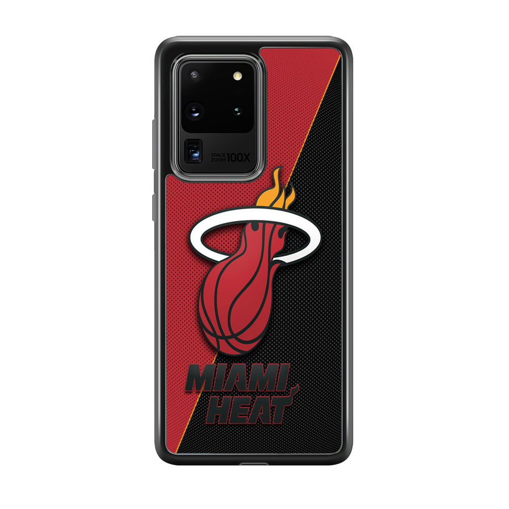 NBA Miami Heat Basketball 002 Samsung Galaxy S20 Ultra Case-Phone Case-Rubber Black (2D Case)-Altracase