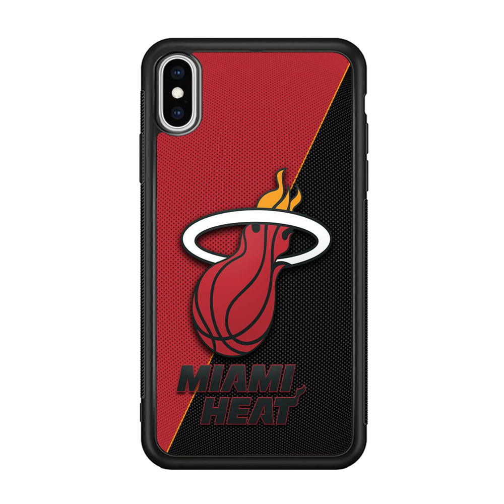 NBA Miami Heat Basketball 002 iPhone Xs Case-Phone Case-Rubber Black (2D Case)-Altracase