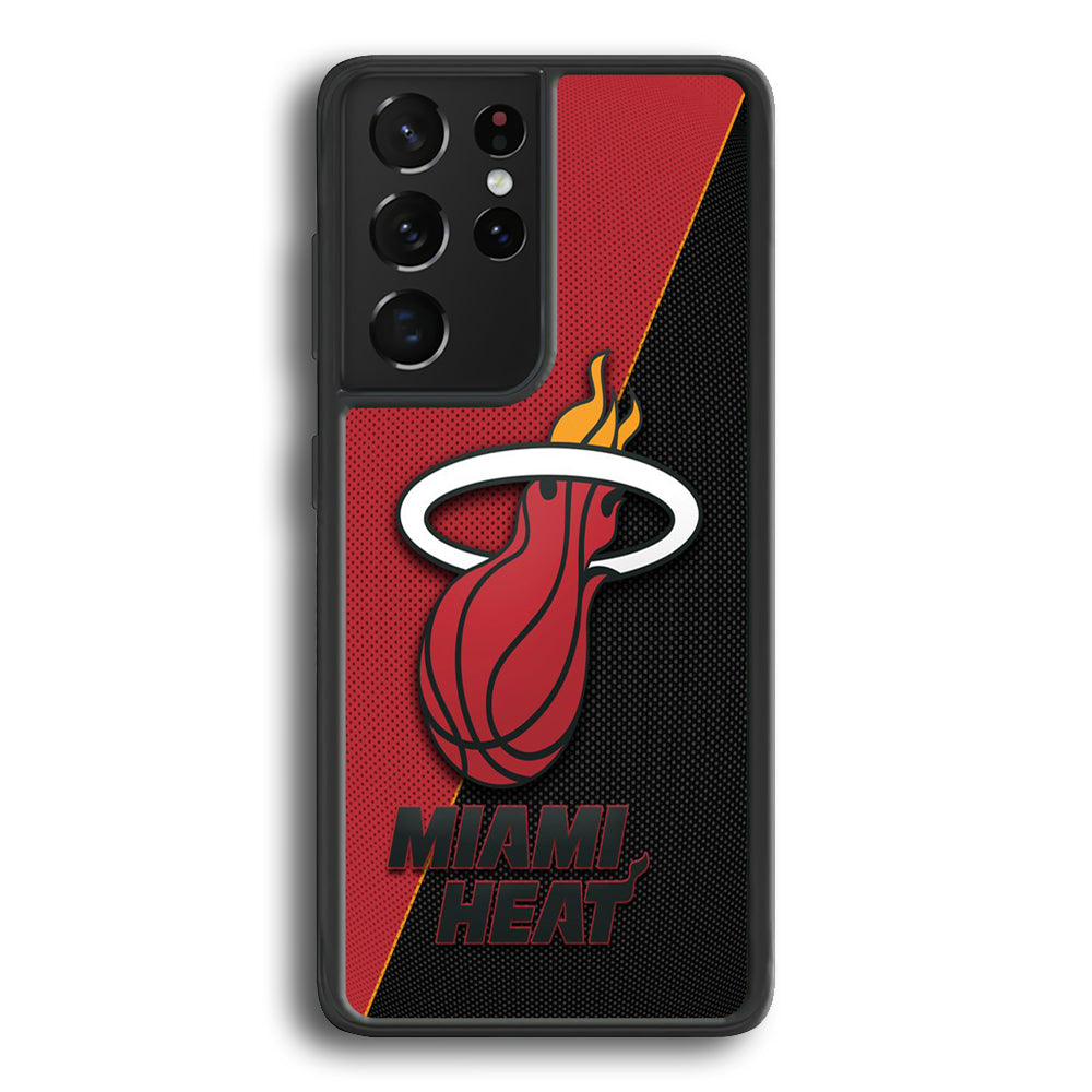 NBA Miami Heat Basketball 002 Samsung Galaxy S21 Ultra Case-Phone Case-Rubber Black (2D Case)-Altracase