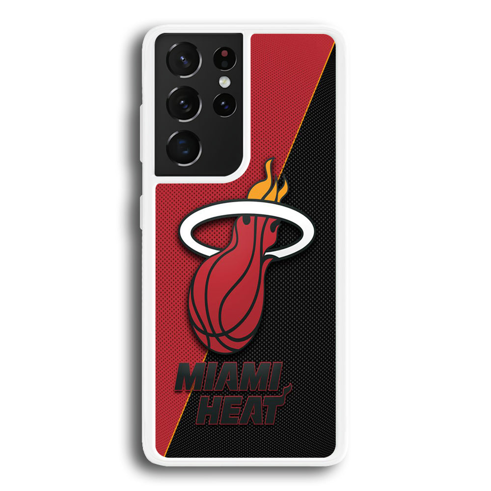 NBA Miami Heat Basketball 002 Samsung Galaxy S21 Ultra Case-Phone Case-Rubber White (2D Case)-Altracase