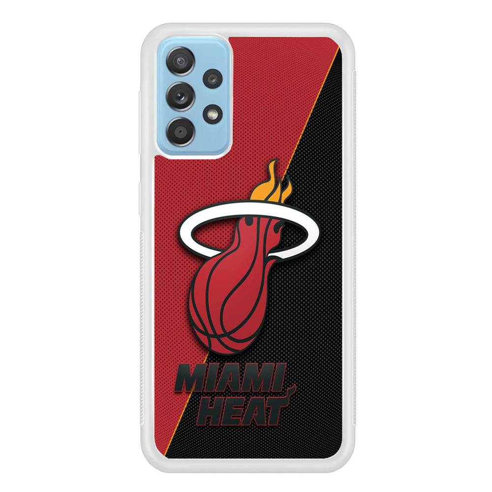 NBA Miami Heat Basketball 002 Samsung Galaxy A72 Case-Phone Case-Rubber White (2D Case)-Altracase
