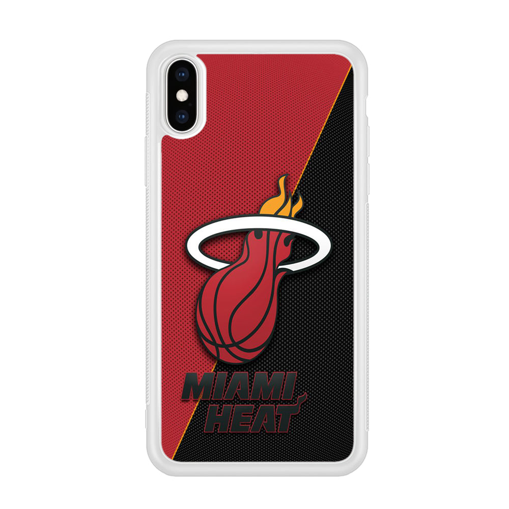NBA Miami Heat Basketball 002 iPhone Xs Case-Phone Case-Rubber White (2D Case)-Altracase