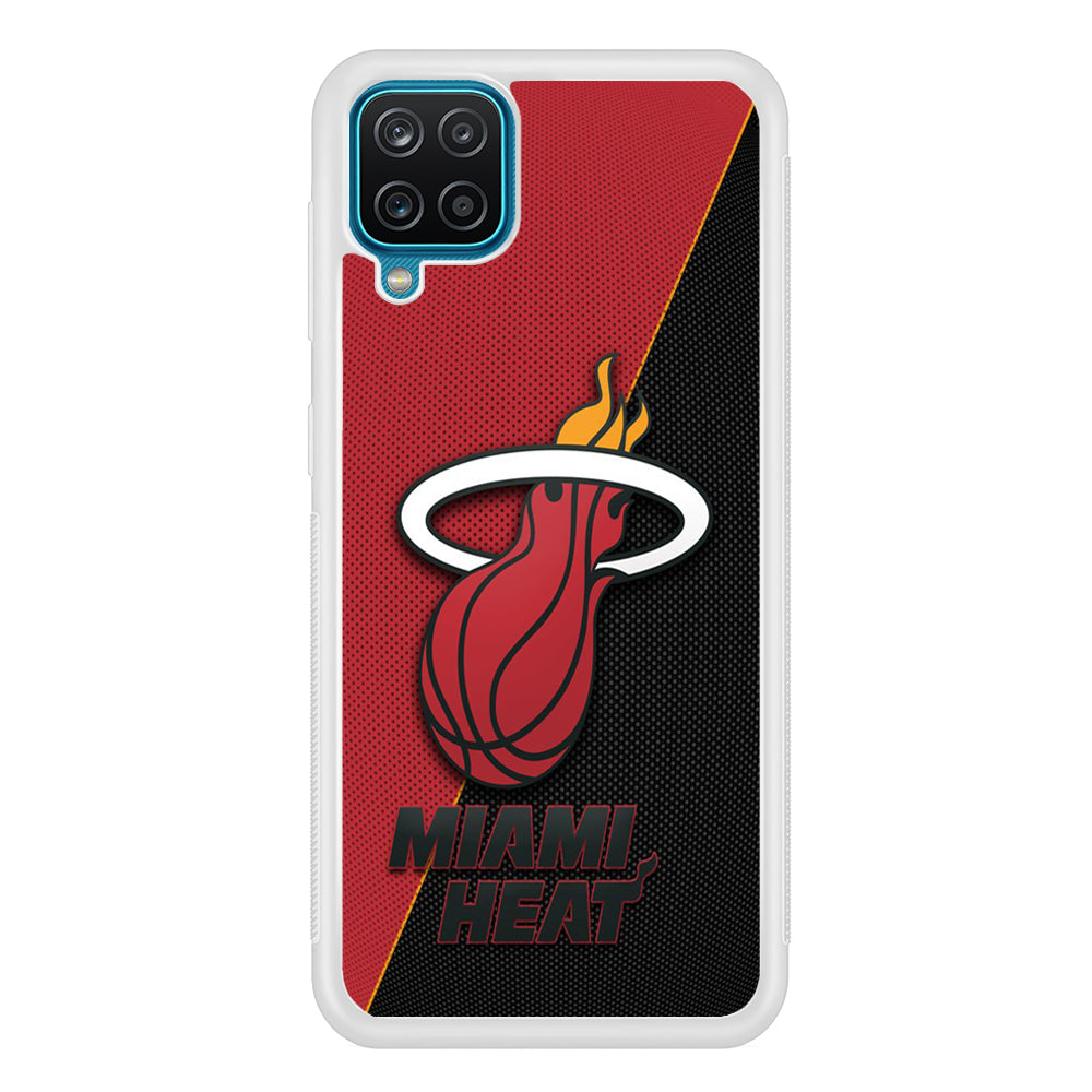 NBA Miami Heat Basketball 002 Samsung Galaxy A12 Case-Phone Case-Rubber White (2D Case)-Altracase