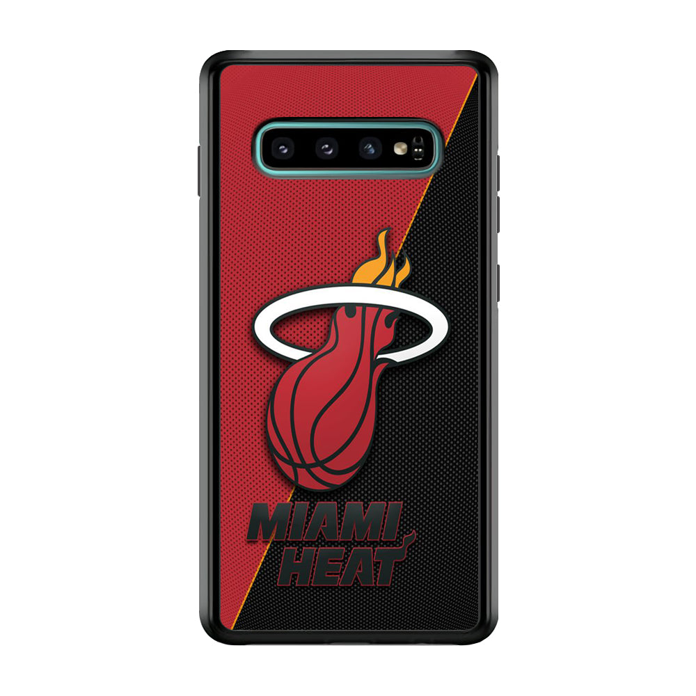 NBA Miami Heat Basketball 002 Samsung Galaxy S10 Plus Case-Phone Case-Rubber Black (2D Case)-Altracase
