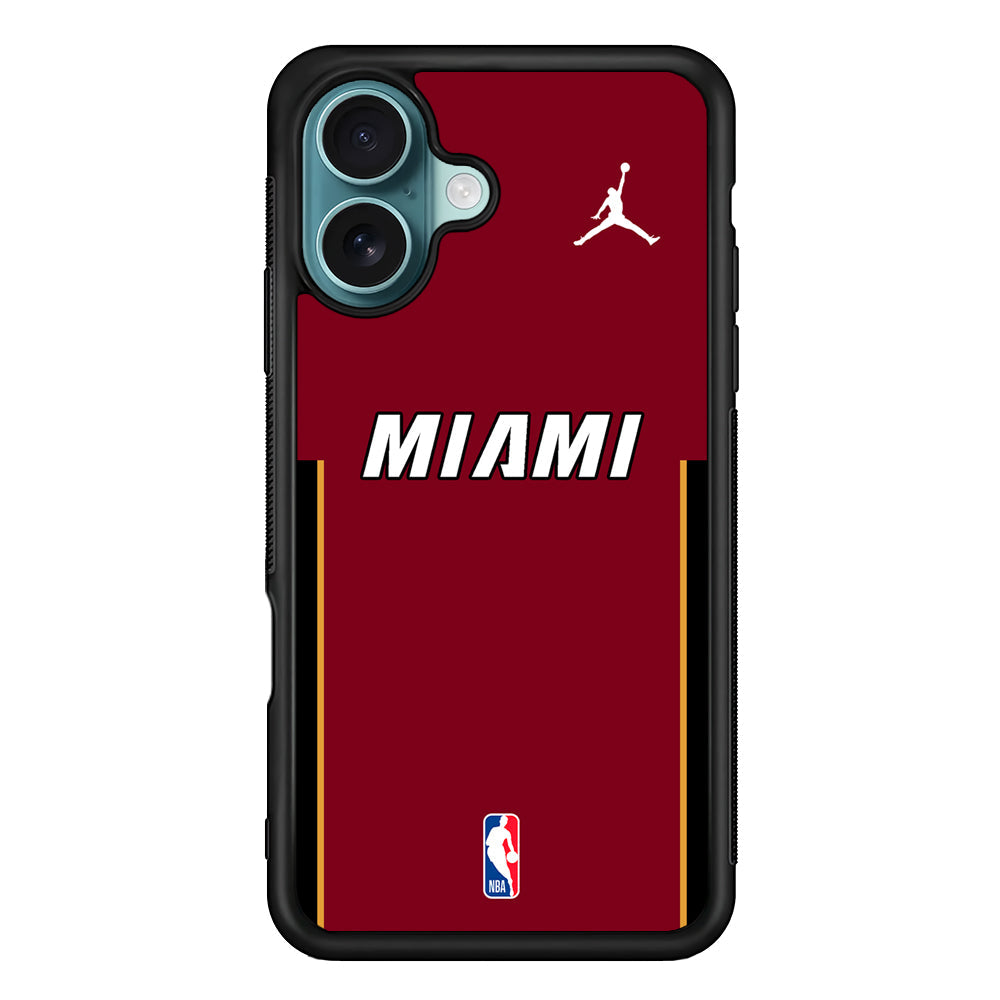 NBA Miami Heat Red Jordan iPhone 16 Plus Case - Altracase