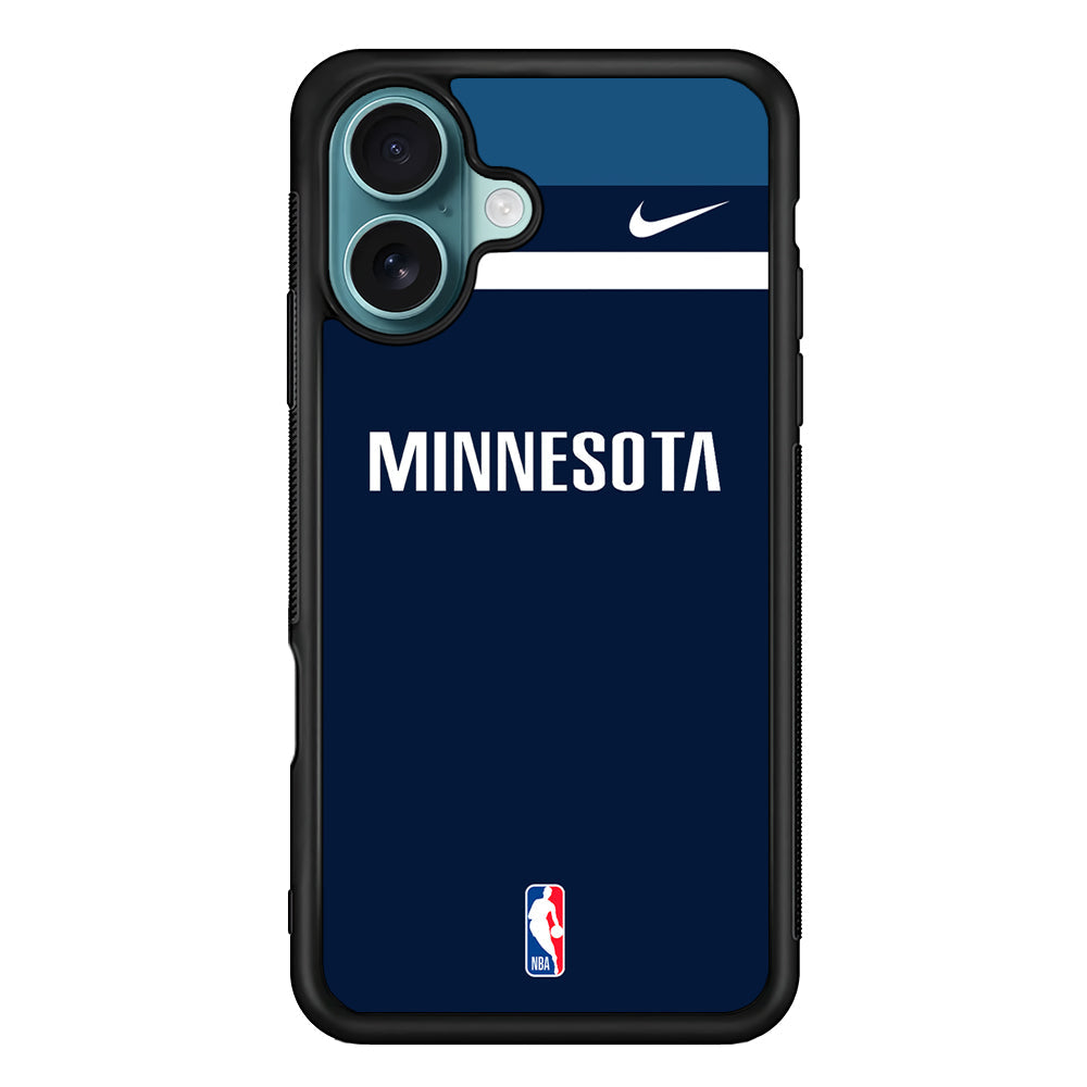 NBA Minnesota Timberwolves Navy Nike iPhone 16 Plus Case - Altracase