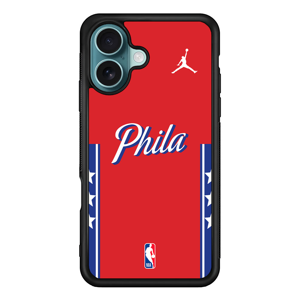NBA Philadelphia 76ers Red Jordan iPhone 16 Case - Altracase