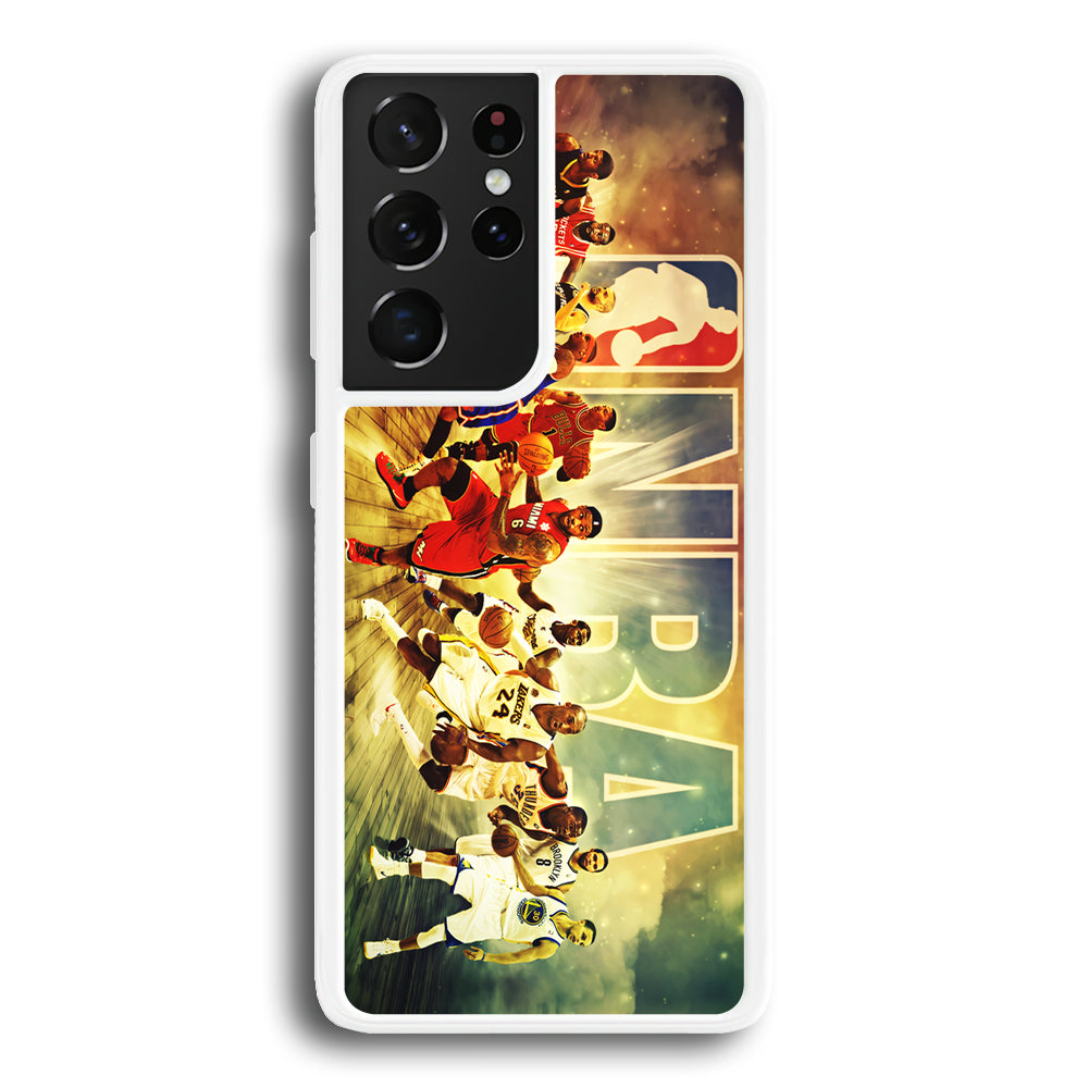 NBA Players Stars Samsung Galaxy S21 Ultra Case-Phone Case-Rubber White (2D Case)-Altracase