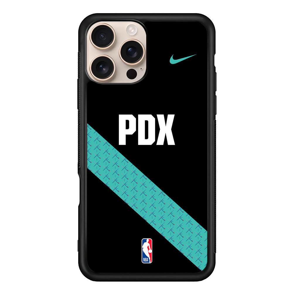 NBA Portland Trail Blazers Black Nike iPhone 16 Pro Case - Altracase