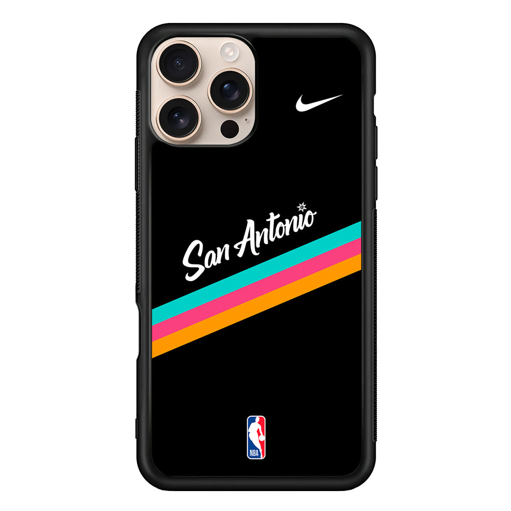 NBA San Antonio Spurs Black Nike iPhone 16 Pro Case - Altracase