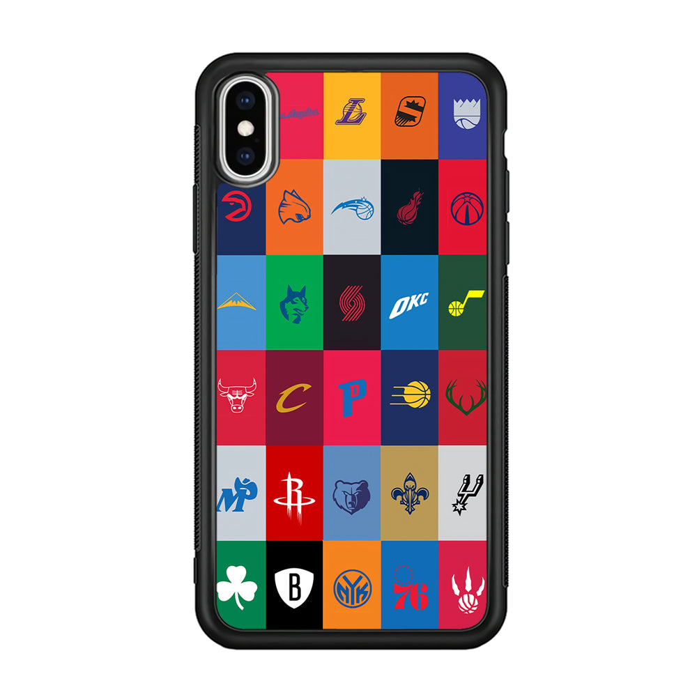 NBA Team Logos iPhone Xs Case-Phone Case-Rubber Black (2D Case)-Altracase