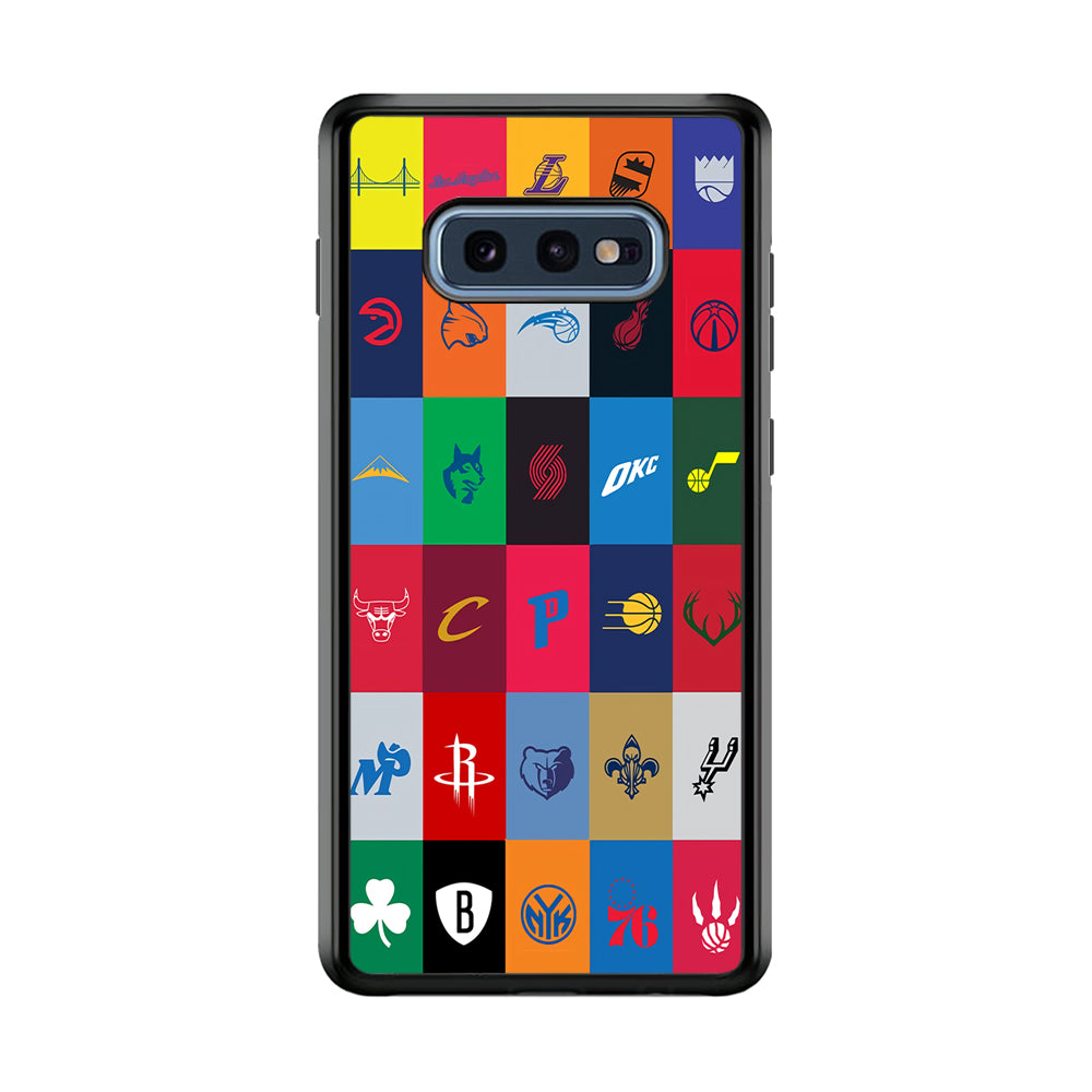 NBA Team Logos Samsung Galaxy S10E Case-Phone Case-Rubber Black (2D Case)-Altracase