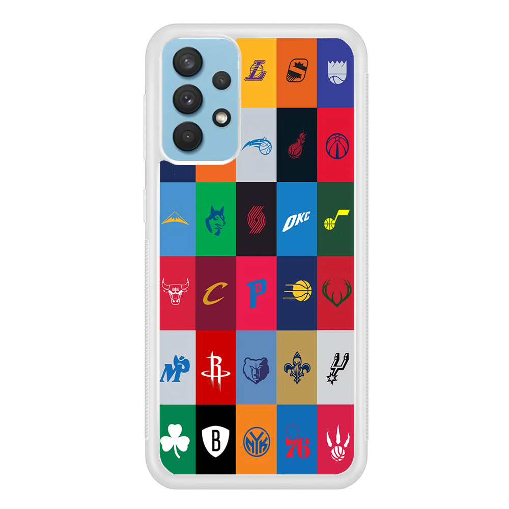 NBA Team Logos Samsung Galaxy A32 Case-Phone Case-Rubber White (2D Case)-Altracase
