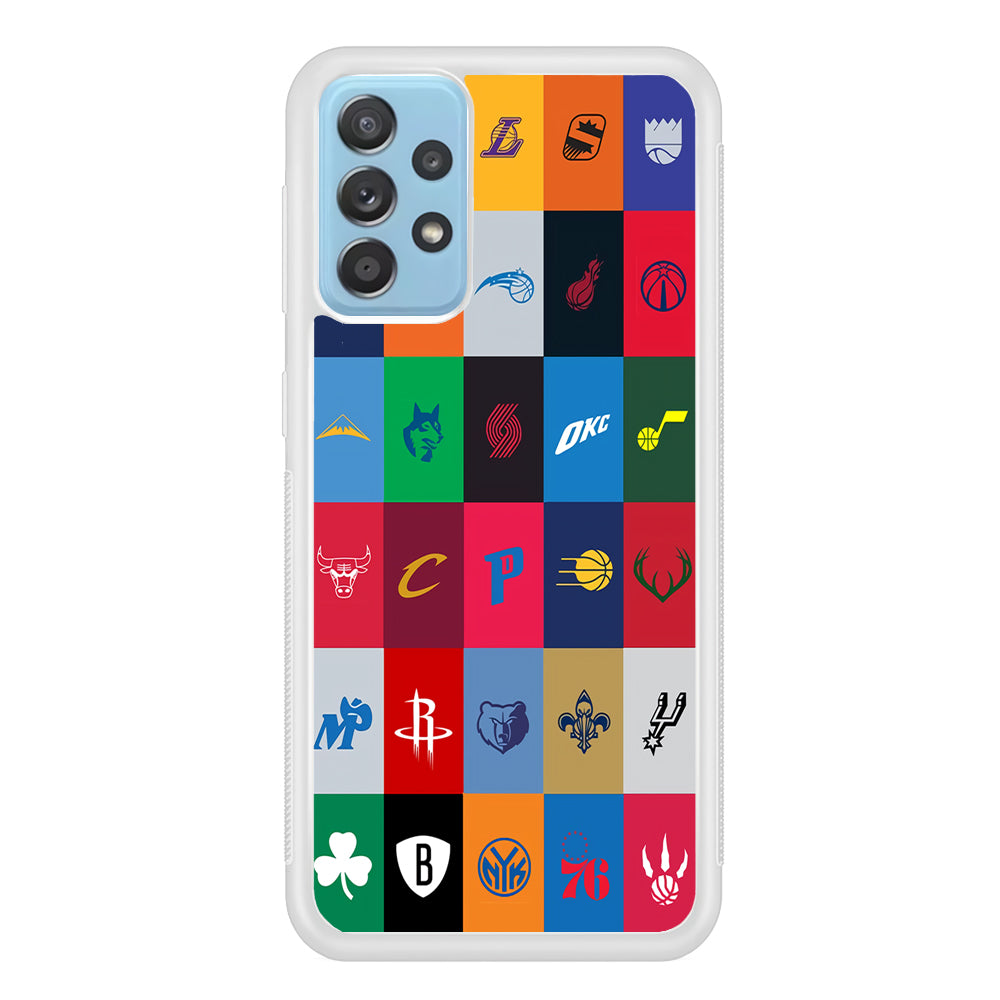 NBA Team Logos Samsung Galaxy A72 Case-Phone Case-Rubber White (2D Case)-Altracase