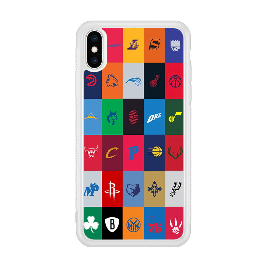 NBA Team Logos iPhone Xs Case-Phone Case-Rubber White (2D Case)-Altracase