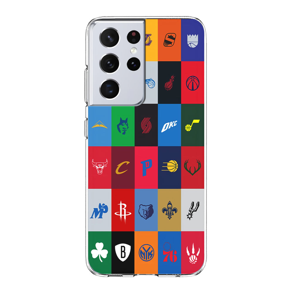 NBA Team Logos Samsung Galaxy S21 Ultra Case-Phone Case-Clear Soft Case-Altracase