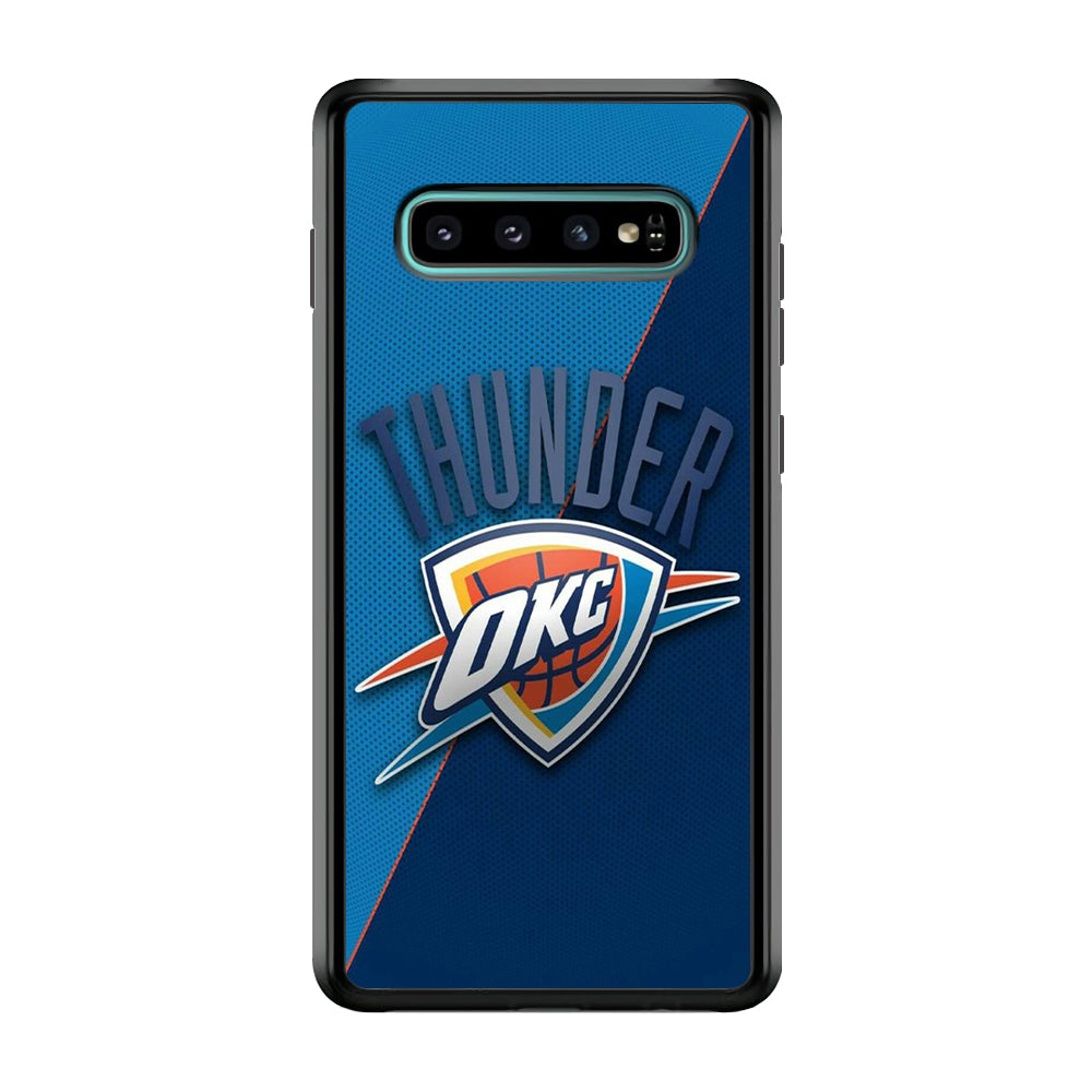 NBA Thunder Basketball 001 Samsung Galaxy S10 Case-Phone Case-Rubber Black (2D Case)-Altracase