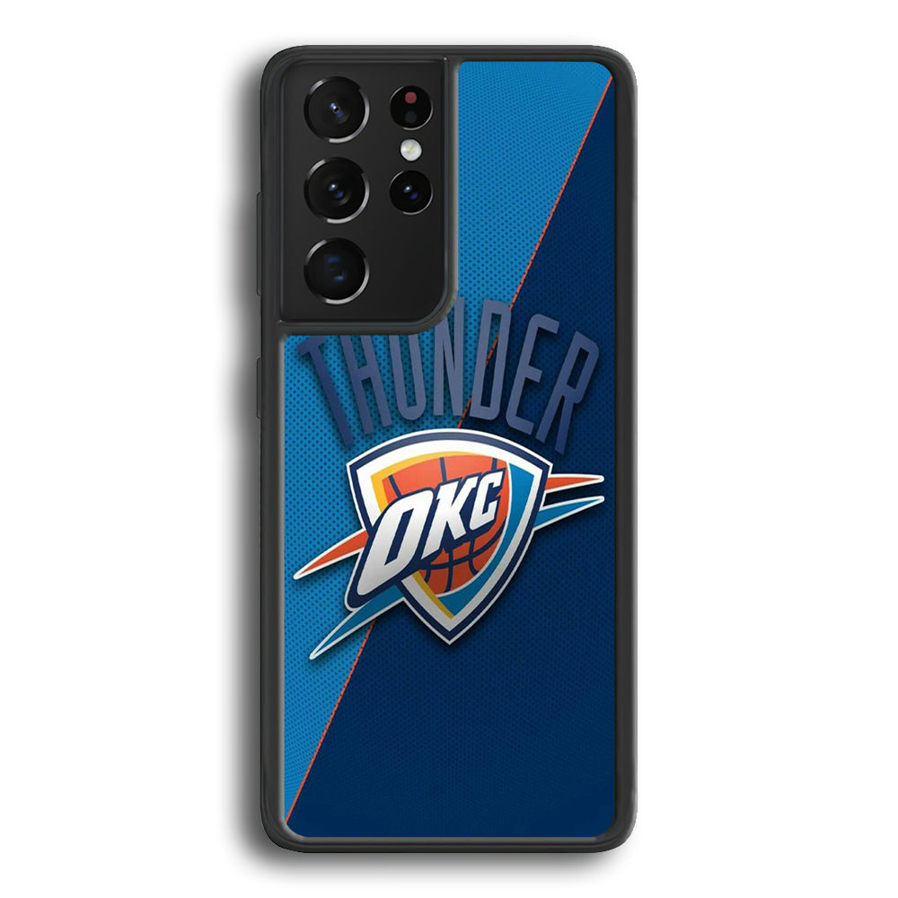 NBA Thunder Basketball 001 Samsung Galaxy S21 Ultra Case-Phone Case-Rubber Black (2D Case)-Altracase