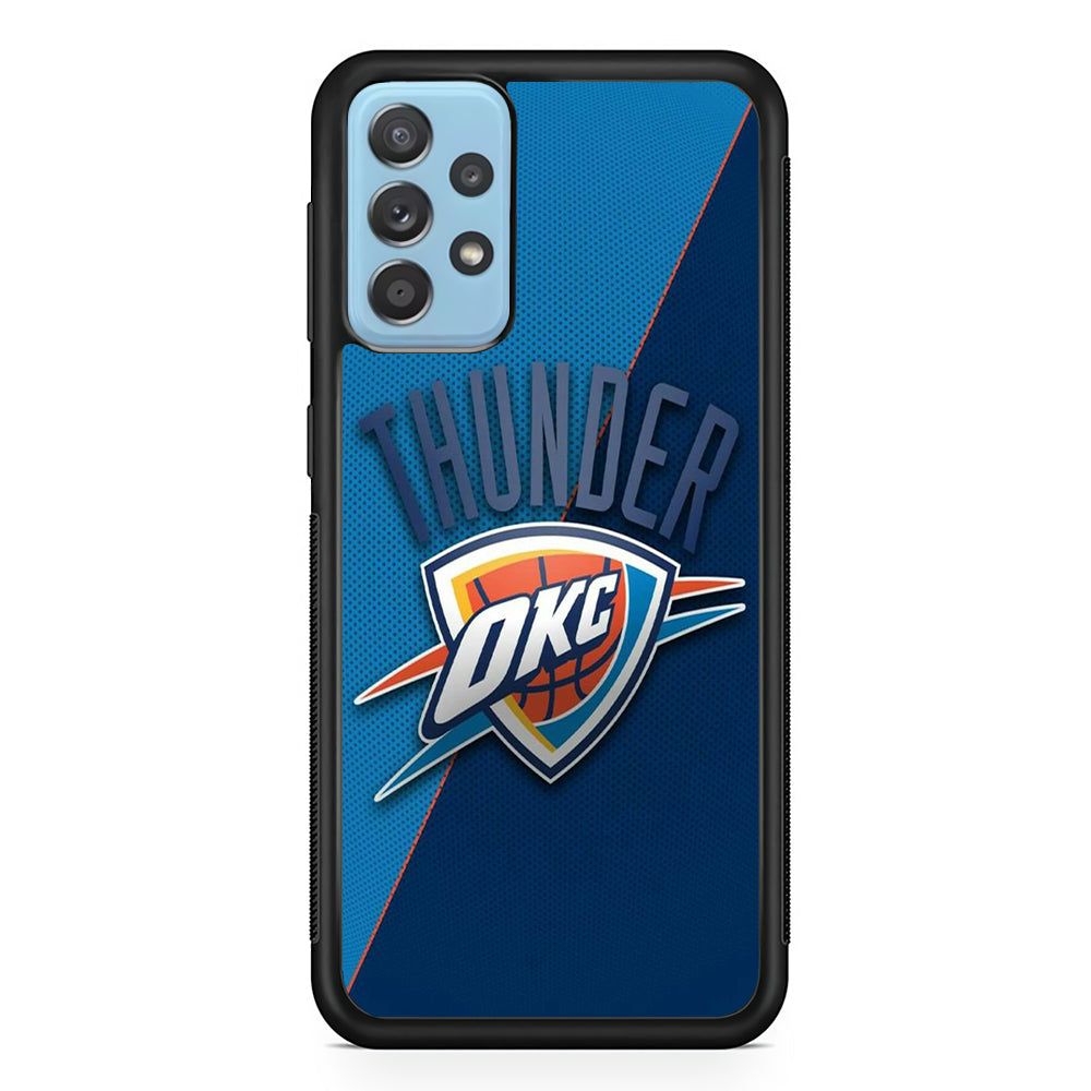 NBA Thunder Basketball 001 Samsung Galaxy A72 Case-Phone Case-Rubber Black (2D Case)-Altracase