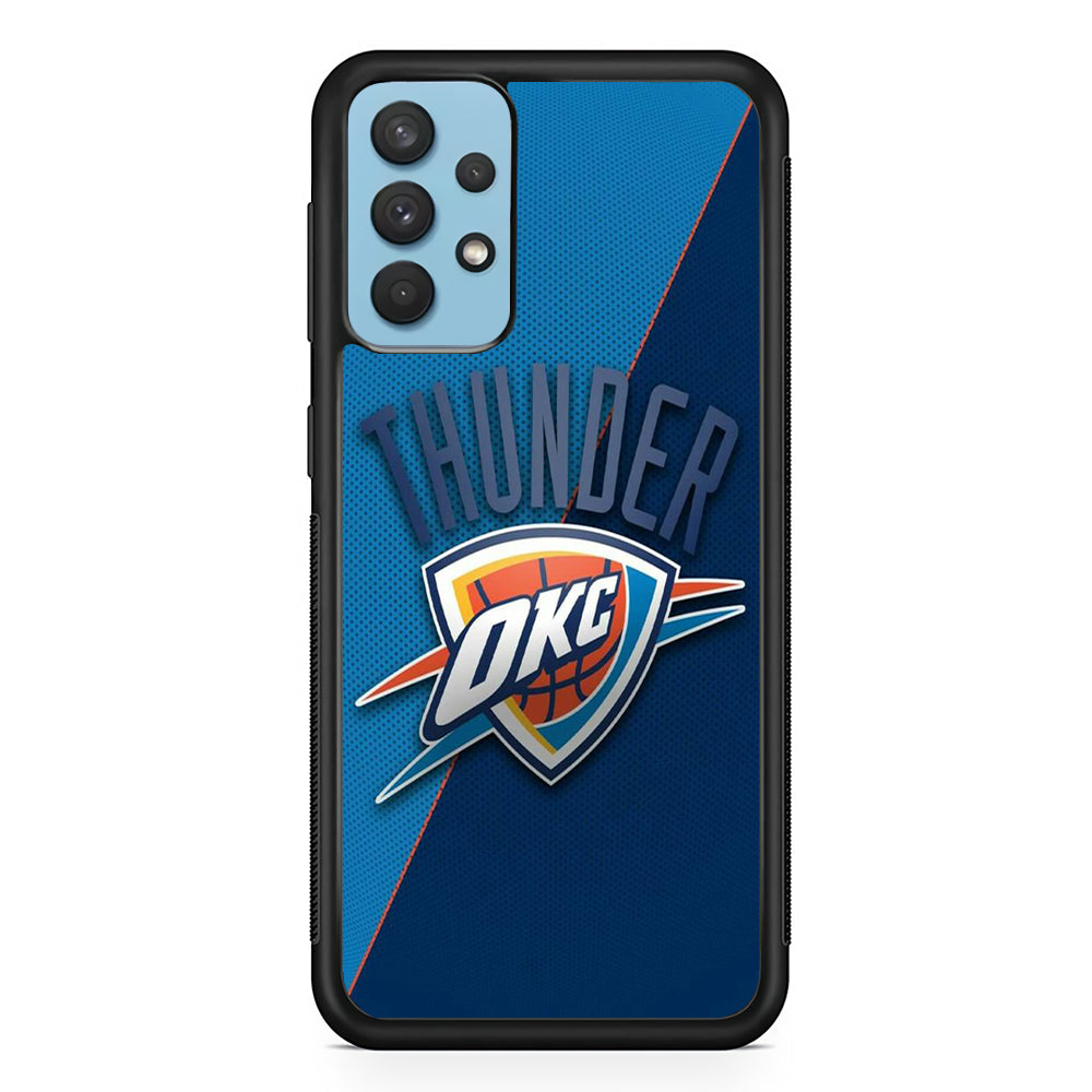 NBA Thunder Basketball 001 Samsung Galaxy A32 Case-Phone Case-Rubber Black (2D Case)-Altracase