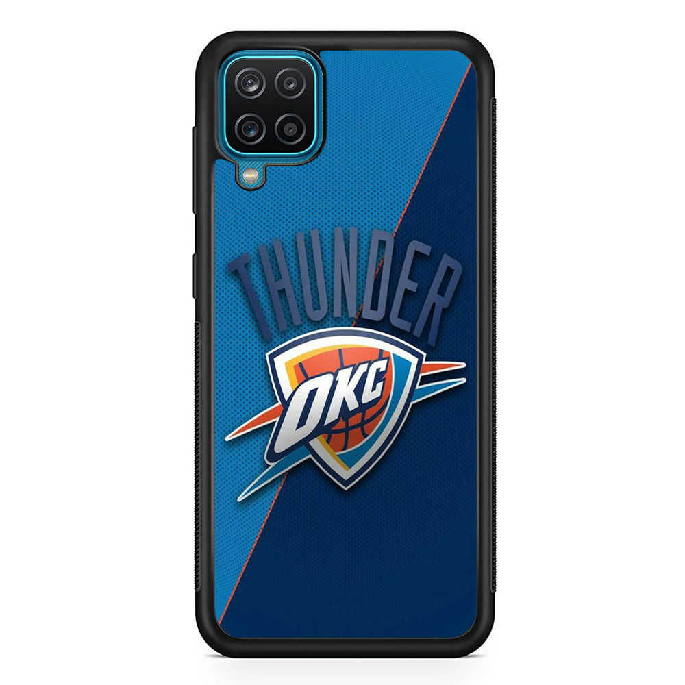 NBA Thunder Basketball 001 Samsung Galaxy A12 Case-Phone Case-Rubber Black (2D Case)-Altracase