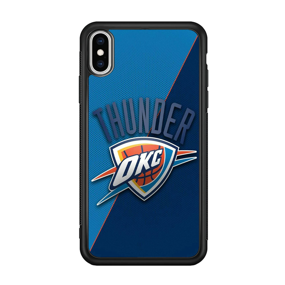 NBA Thunder Basketball 001 iPhone Xs Case-Phone Case-Rubber Black (2D Case)-Altracase