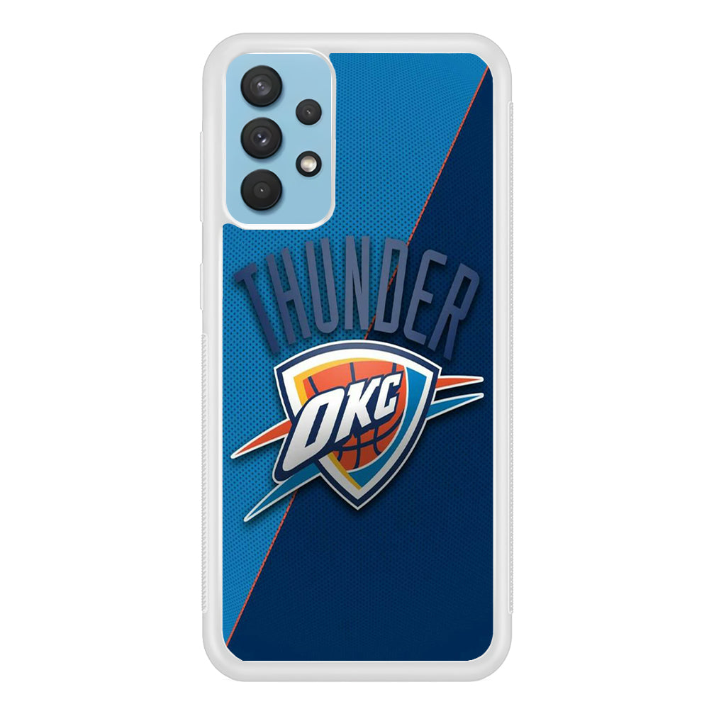 NBA Thunder Basketball 001 Samsung Galaxy A32 Case-Phone Case-Rubber White (2D Case)-Altracase