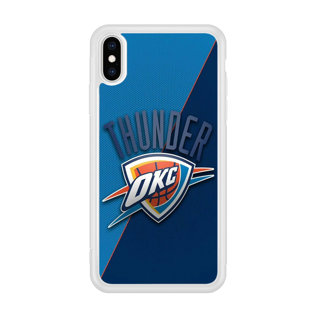 NBA Thunder Basketball 001 iPhone Xs Case-Phone Case-Rubber White (2D Case)-Altracase