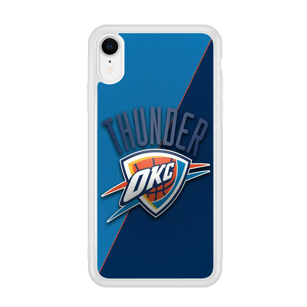 NBA Thunder Basketball 001 iPhone XR Case-Phone Case-Rubber White (2D Case)-Altracase