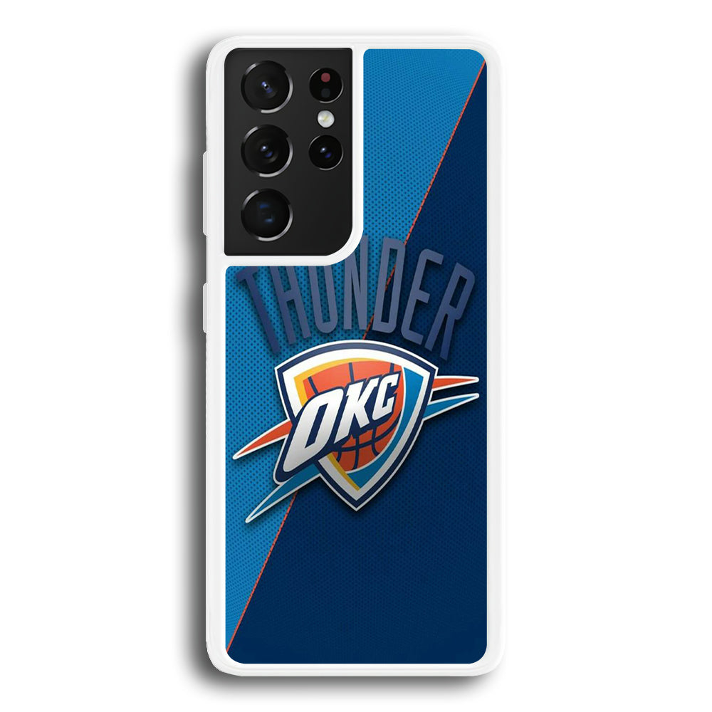NBA Thunder Basketball 001 Samsung Galaxy S21 Ultra Case-Phone Case-Rubber White (2D Case)-Altracase