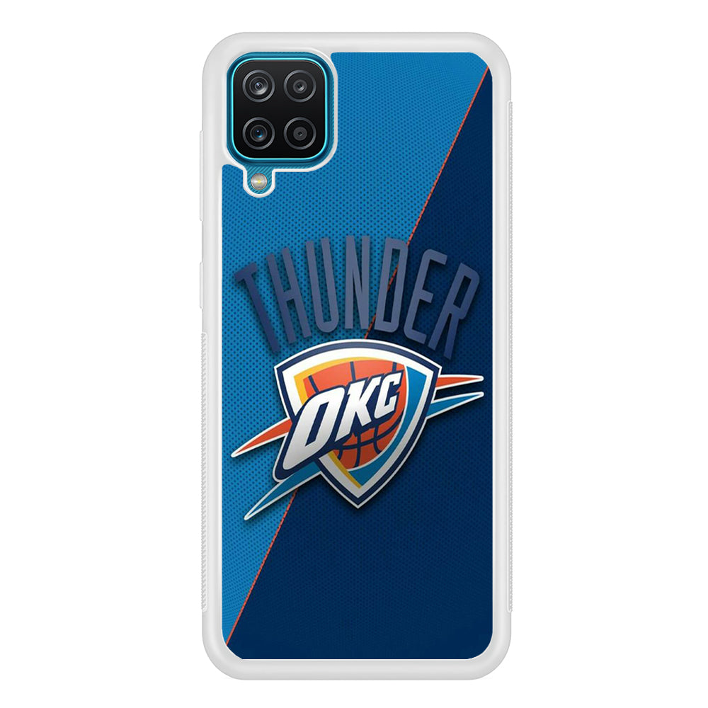 NBA Thunder Basketball 001 Samsung Galaxy A12 Case-Phone Case-Rubber White (2D Case)-Altracase