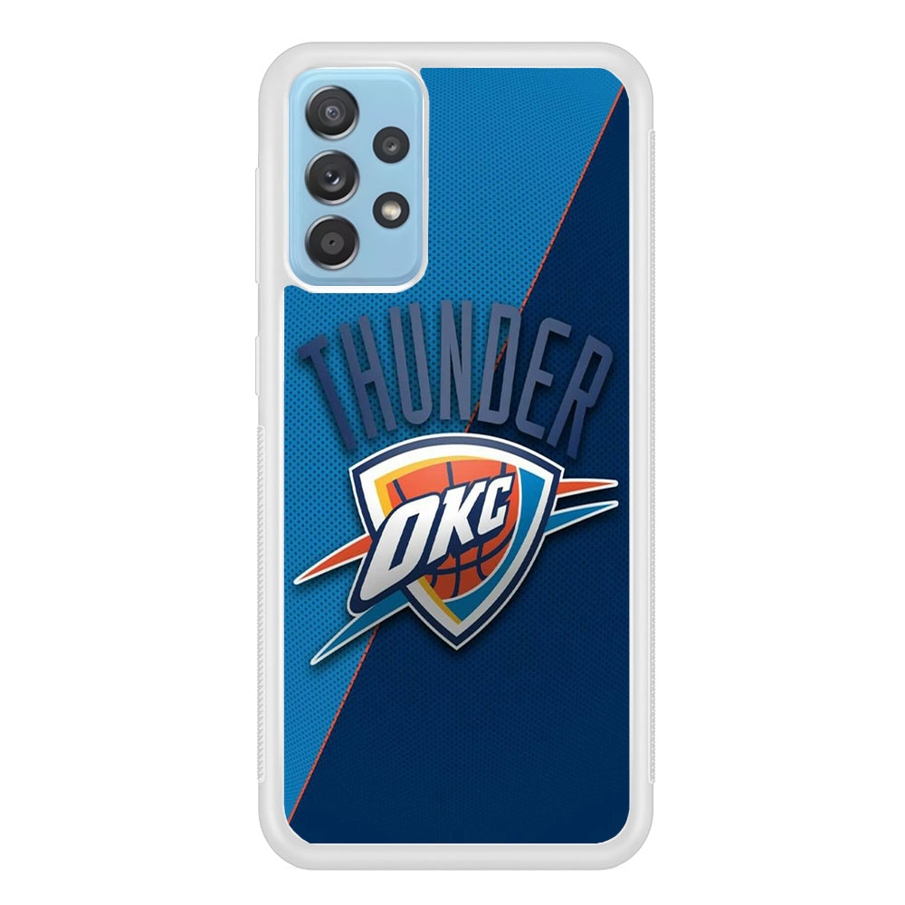 NBA Thunder Basketball 001 Samsung Galaxy A72 Case-Phone Case-Rubber White (2D Case)-Altracase