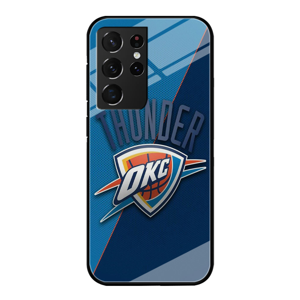 NBA Thunder Basketball 001 Samsung Galaxy S24 Ultra Case-Phone Case-Tempered Glass Case-Altracase