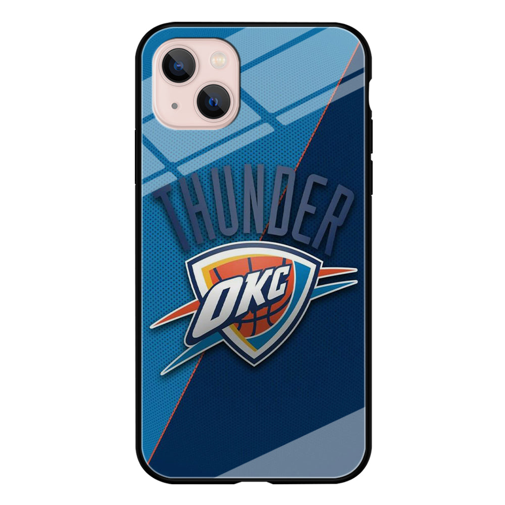 NBA Thunder Basketball 001 iPhone 15 Plus Case-Phone Case-Tempered Glass Case-Altracase