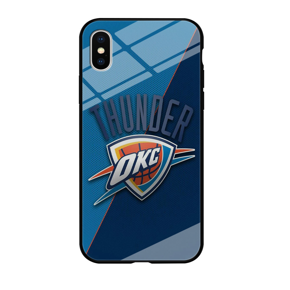 NBA Thunder Basketball 001 iPhone Xs Case-Phone Case-Tempered Glass Case-Altracase