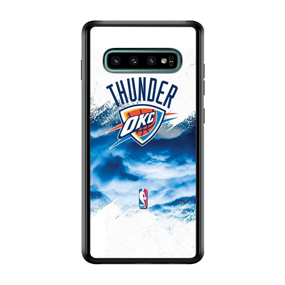 NBA Thunder Basketball 002 Samsung Galaxy S10 Case-Phone Case-Rubber Black (2D Case)-Altracase