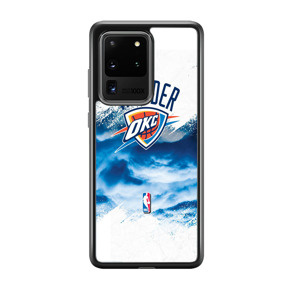 NBA Thunder Basketball 002 Samsung Galaxy S20 Ultra Case-Phone Case-Rubber Black (2D Case)-Altracase