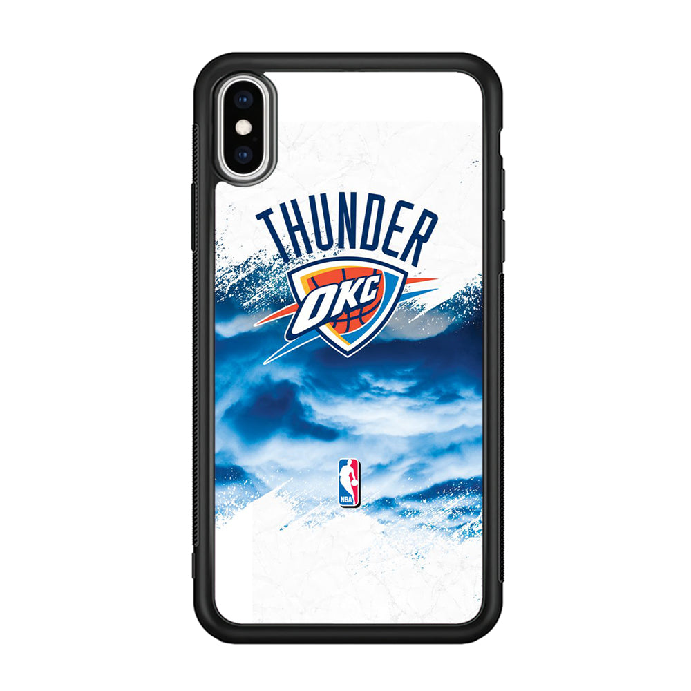 NBA Thunder Basketball 002 iPhone Xs Case-Phone Case-Rubber Black (2D Case)-Altracase
