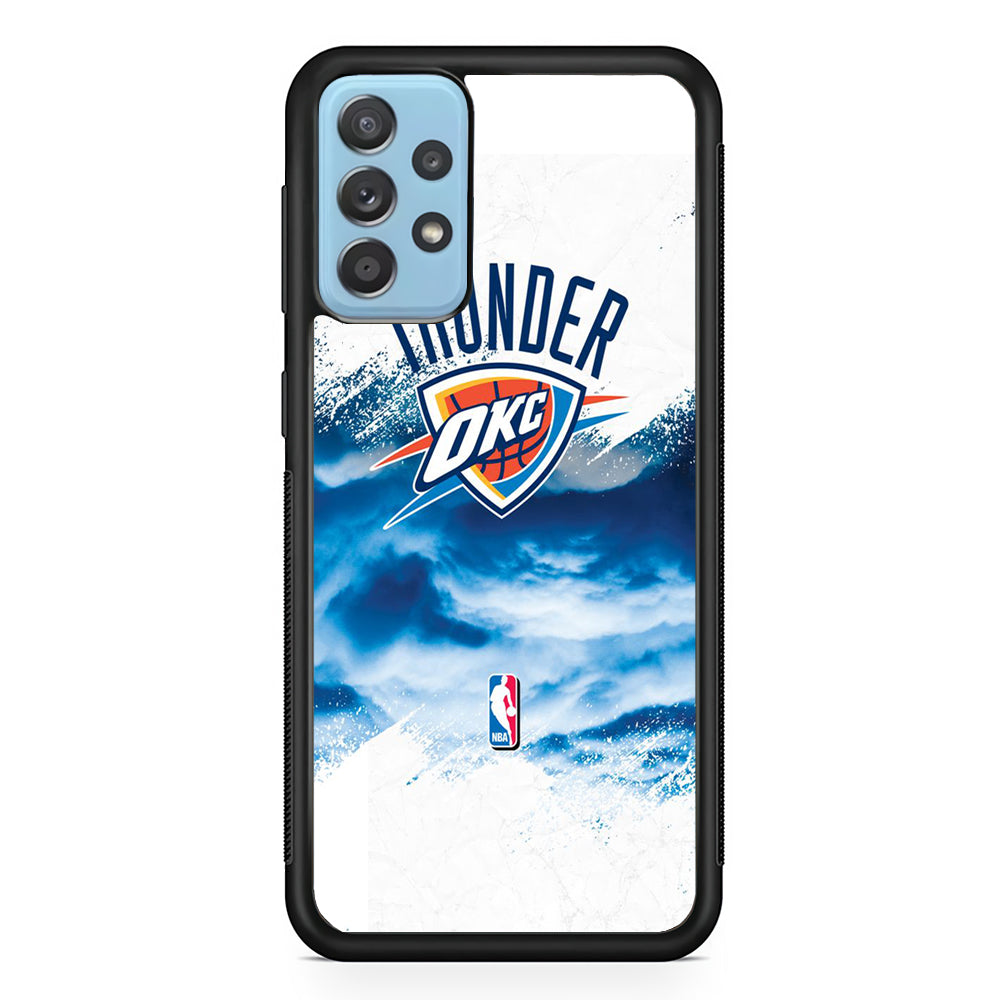 NBA Thunder Basketball 002 Samsung Galaxy A72 Case-Phone Case-Rubber Black (2D Case)-Altracase