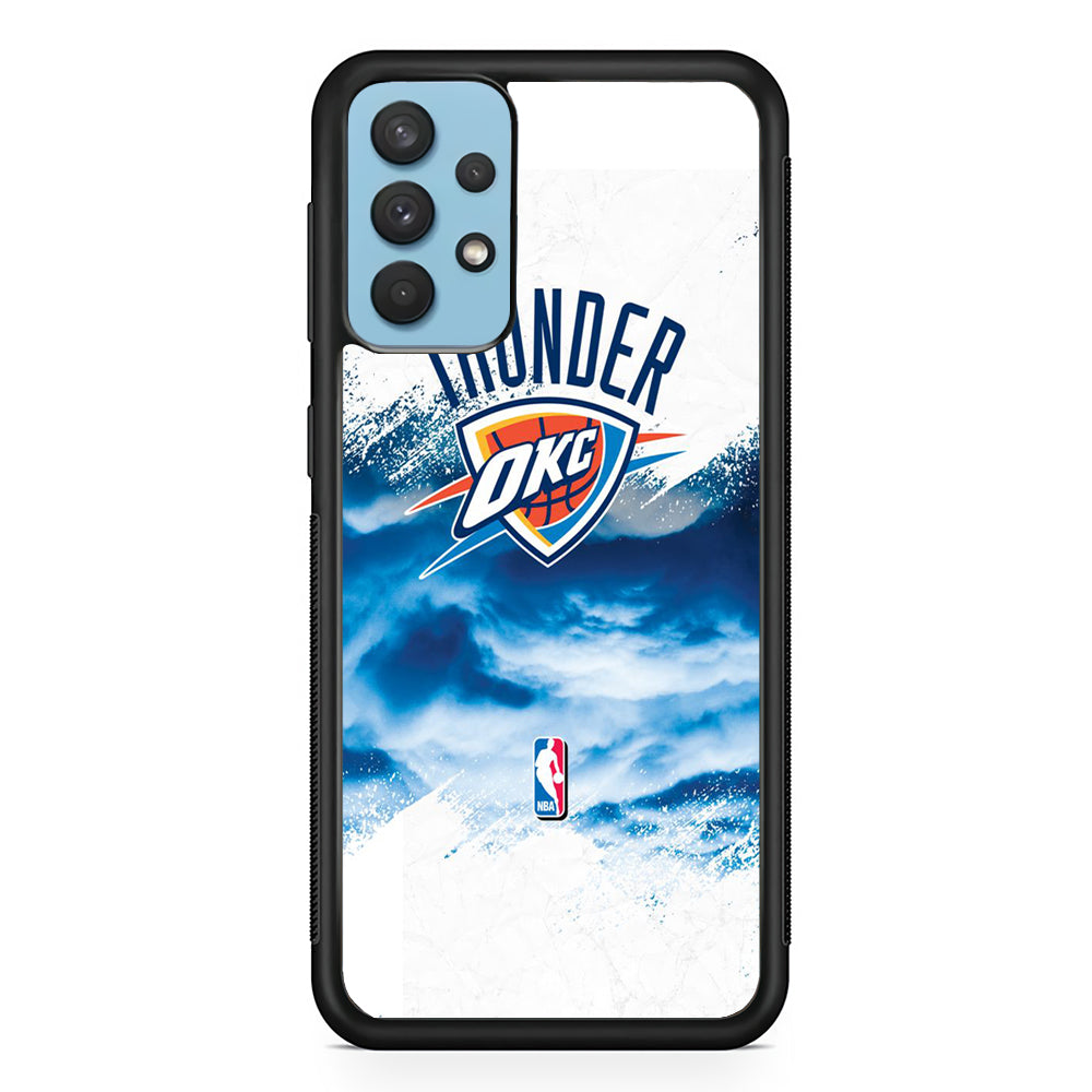 NBA Thunder Basketball 002 Samsung Galaxy A32 Case-Phone Case-Rubber Black (2D Case)-Altracase