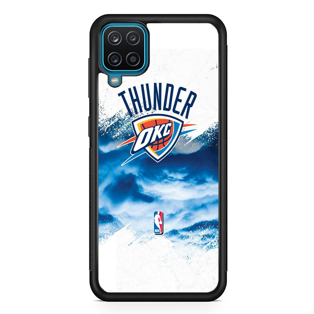 NBA Thunder Basketball 002 Samsung Galaxy A12 Case-Phone Case-Rubber Black (2D Case)-Altracase