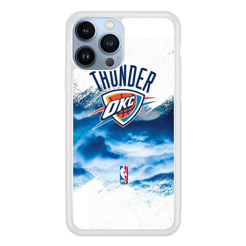NBA Thunder Basketball 002 iPhone 15 Pro Case-Phone Case-Rubber White (2D Case)-Altracase